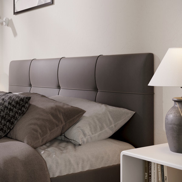 Изображение товара Двуспальная кровать ТриЯ Элис тип 1 с мягкой обивкой 180x200 (велюр мокко)