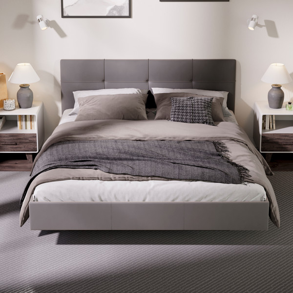 Изображение товара Двуспальная кровать ТриЯ Элис тип 1 с мягкой обивкой 180x200 (велюр мокко)