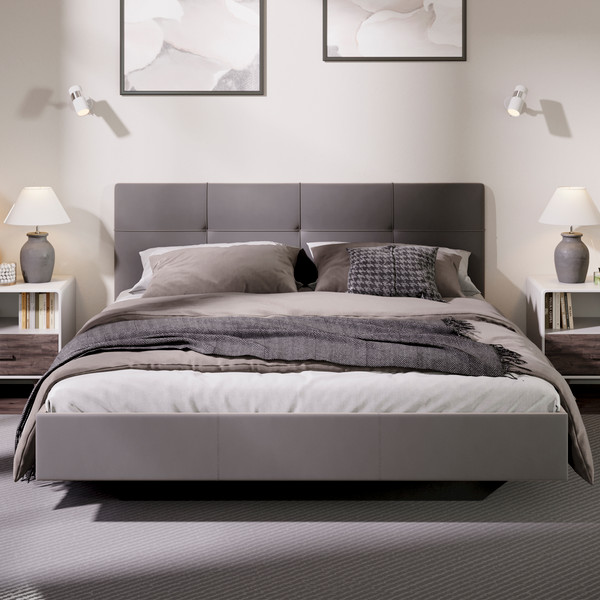 Изображение товара Двуспальная кровать ТриЯ Элис тип 1 с мягкой обивкой 180x200 (велюр мокко)