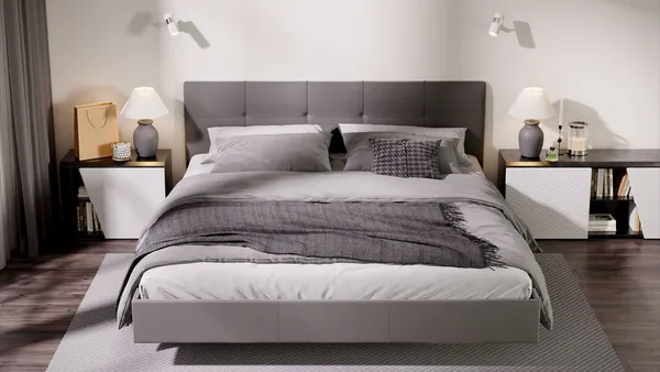 Изображение товара Двуспальная кровать ТриЯ Элис тип 1 с мягкой обивкой 180x200 (велюр мокко)