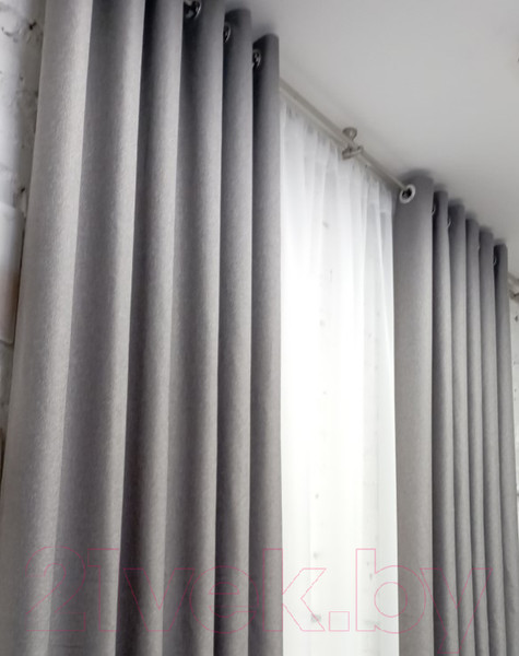 Изображение товара Комплект штор Модный текстиль 03L / 112MT6670M28 (260x150, 2шт, средне-серый)