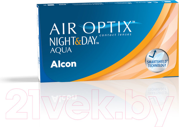 Изображение товара Комплект контактных линз Air Optix Night&Day Aqua Sph+3.50 R8.6 D13.8 (3шт)