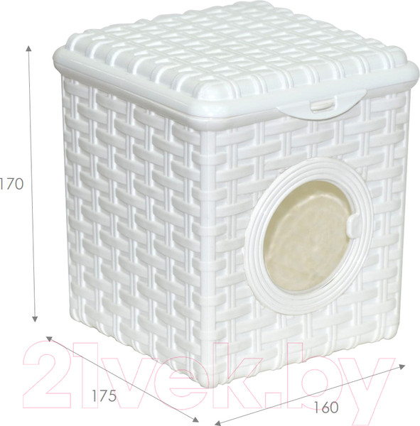 Изображение товара Контейнер для хранения Violet Ротанг с иллюминатором / V420306 (белый)