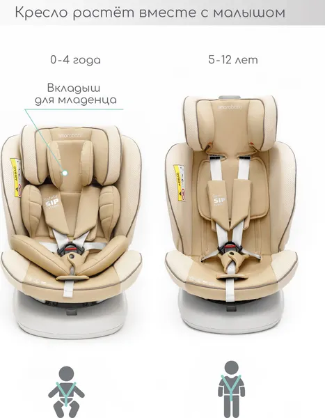 Изображение товара Автокресло Amarobaby Champion Isofix / AMARO-2008CH-Be (бежевый)