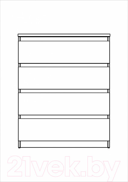 Изображение товара Комод Mio Tesoro Мальта 4 ящика 80x99 2.05.02.070.5 (дуб венге)