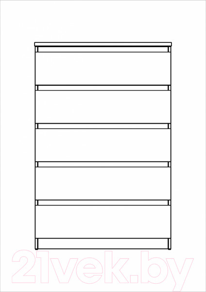Изображение товара Комод Mio Tesoro Мальта 5 ящика 80x121 2.05.02.090.3 (дуб сонома)
