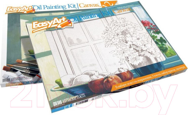 Изображение товара Картина по номерам Easy Art №6 Цветы на окне / 737006