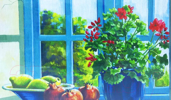 Изображение товара Картина по номерам Easy Art №6 Цветы на окне / 737006