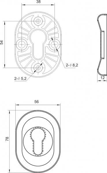 Изображение товара Накладка на цилиндр VELA V16-2+205-AB (бронза)