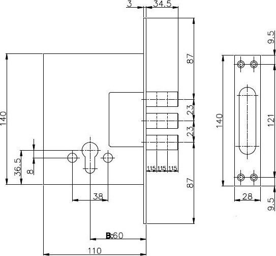 Изображение товара Замок врезной VELA V257R-CR (хром)