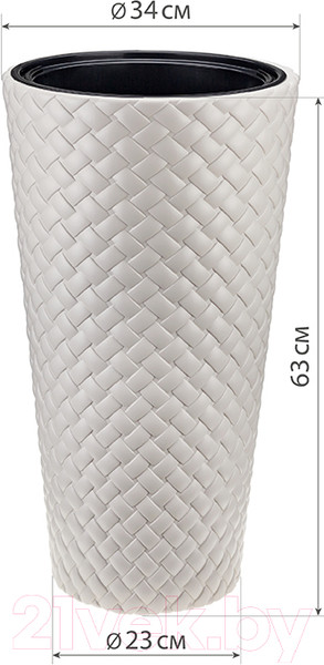 Изображение товара Кашпо Idea Ротанг М3407 со вставкой (кремовый)