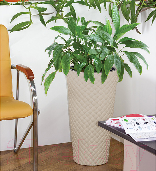 Изображение товара Кашпо Idea Ротанг М3407 со вставкой (кремовый)