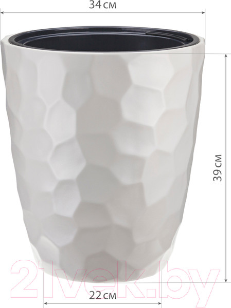 Изображение товара Кашпо Idea Мозаика М3409 со вставкой (белый)