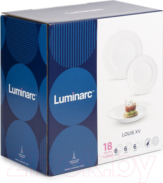 Изображение товара Набор тарелок Luminarc Louis XV / V2940 (18пр)