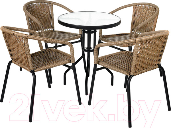 Изображение товара Комплект садовой мебели BiGarden Terazza 1-4 (светло-коричневый)
