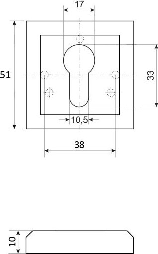 Изображение товара Накладка на цилиндр VELA DPC-Quadro ORB (темная медь)