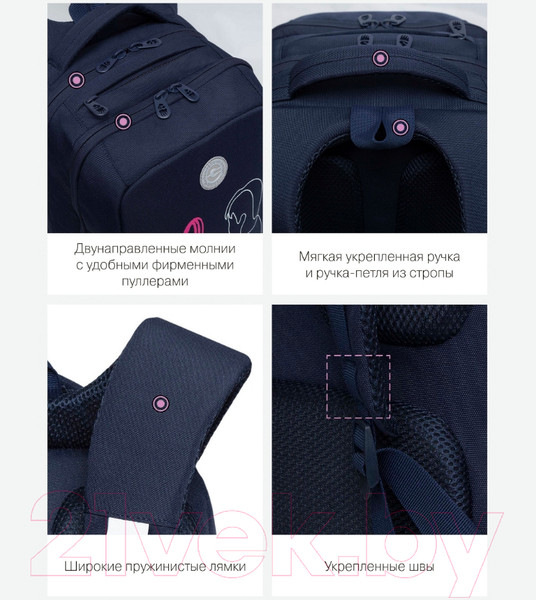 Изображение товара Школьный рюкзак Grizzly RG-366-3 (синий)