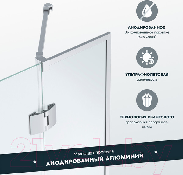 Изображение товара Стеклянная шторка для ванны Benetto BEN401 SL C