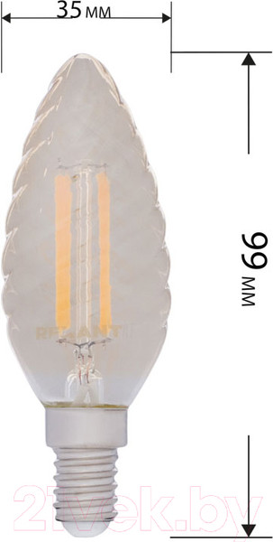 Изображение товара Лампа Rexant Витая свеча 604-119