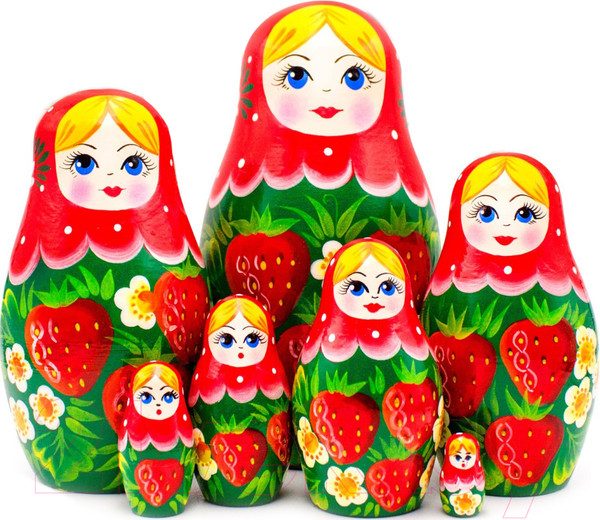 Изображение товара Матрешка сувенирная Брестская Фабрика Сувениров С рисунком клубники / 7042