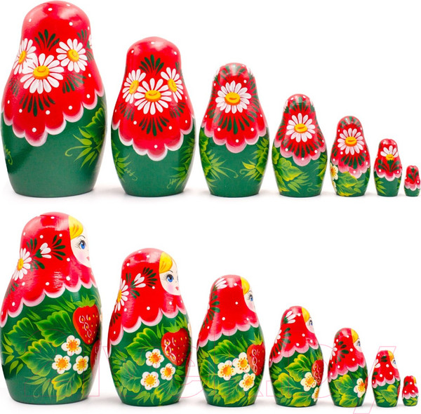 Изображение товара Матрешка сувенирная Брестская Фабрика Сувениров С рисунком клубники / 7042