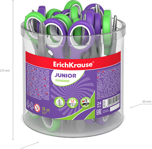 Изображение товара Ножницы канцелярские Erich Krause Junior / 58193