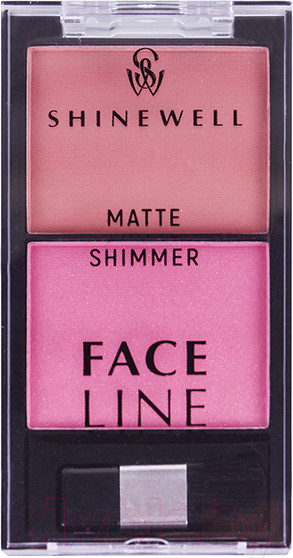 Изображение товара Румяна Shinewell Двойные с матовым и шиммер эффектом №3
