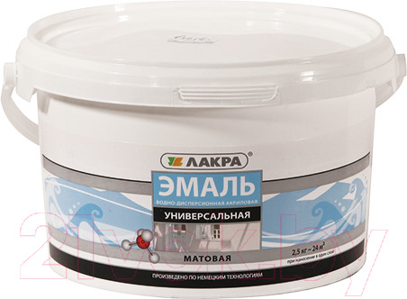 Изображение товара Эмаль Лакра Акриловая универсальная (2.5кг, белый матовый)