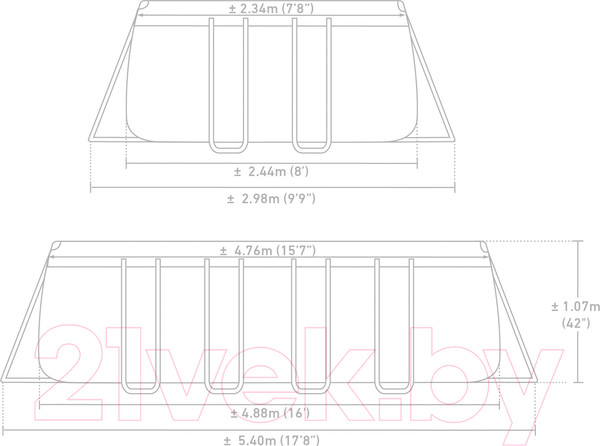 Изображение товара Каркасный бассейн Intex Prism Frame / 26792NP (488x244x107)