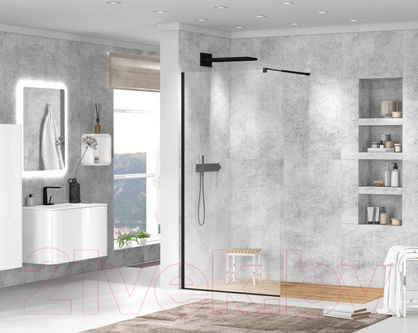 Изображение товара Душевая стенка Cezares LIBERTA-L-1-90-120-C-NERO