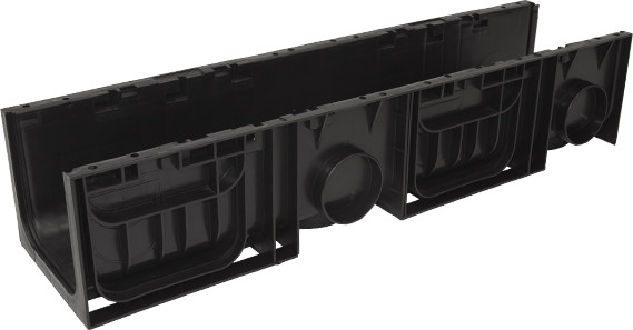 Изображение товара Лоток водоотводный Ecoteck Standart 200.210 h214 пластиковый / ДИ 02105000 (черный)