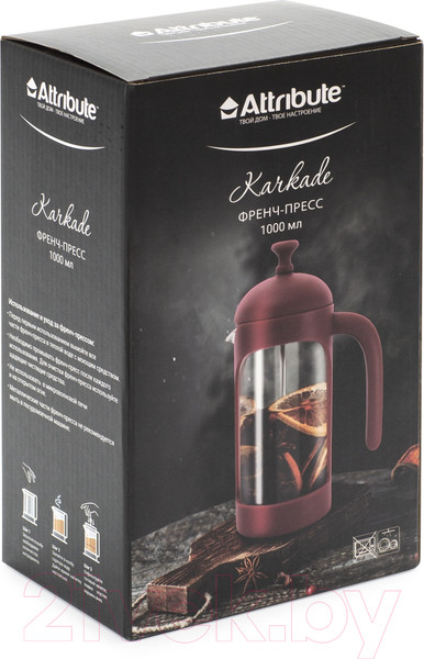 Изображение товара Френч-пресс Attribute Karkade ATF204 (1000мл, с аксессуарами)
