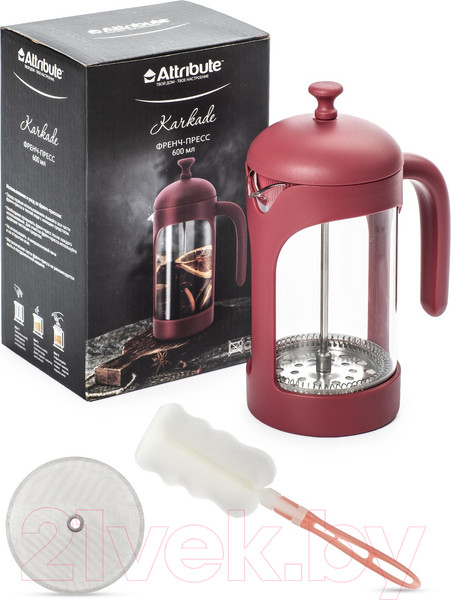 Изображение товара Френч-пресс Attribute Karkade ATF203 (600мл, с аксессуарами)