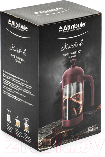 Изображение товара Френч-пресс Attribute Karkade ATF203 (600мл, с аксессуарами)
