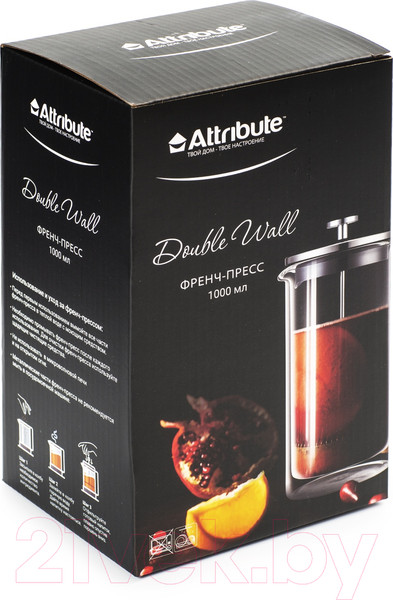 Изображение товара Френч-пресс Attribute Double Wall ATF300 (1000мл, с аксессуарами)