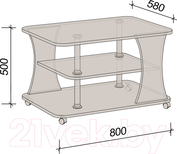 Изображение товара Журнальный столик Артём-Мебель Либерти СН 119.01-02 (дуб крафт табачный)