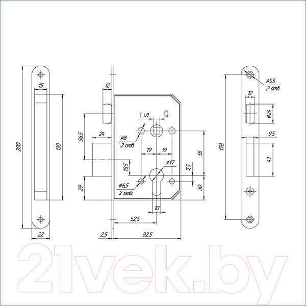 Изображение товара Замок врезной Меттэм ЗВ4 401.0.0