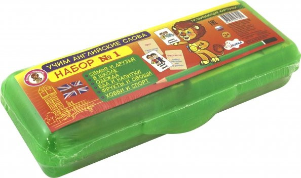 Изображение товара Развивающие карточки Улыбка Учим английские слова Набор №, твердая обложка