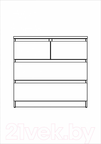 Изображение товара Комод Mio Tesoro Мальта 4 ящика 80x76 2.05.02.050.3 (дуб сонома)