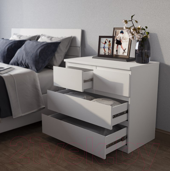 Изображение товара Комод Mio Tesoro Мальта 4 ящика 80x76 2.05.02.050.1 (белый)