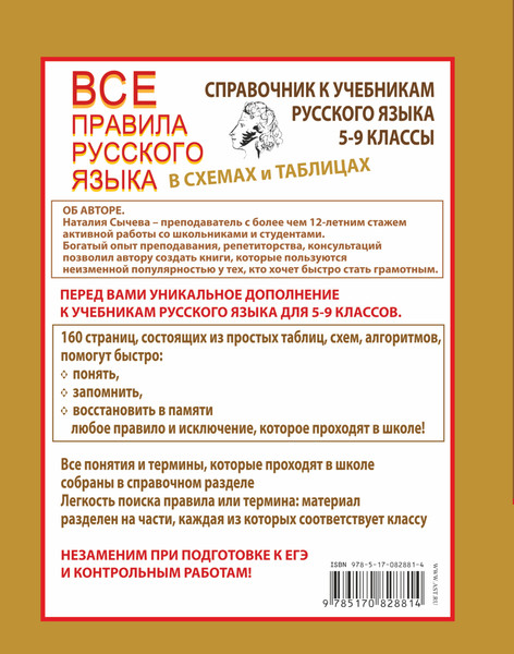 Изображение товара Учебное пособие АСТ Все правила русского языка в схемах и таблицах 5 - 9 классы