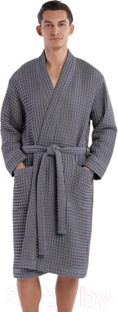 Изображение товара Халат Home One Вафельный / 411678 (р-р 52-54, темно-серый)
