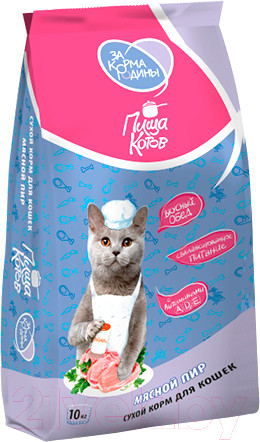 Изображение товара Сухой корм для кошек За Корма Родины Пища котов Мясной пир с курицей и говядиной / ПК61 (10кг)