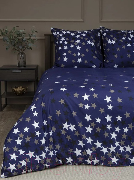 Изображение товара Комплект постельного белья Amore Mio Мако-сатин MilkyWay Микрофибра 1.5 / 93096 (синий)