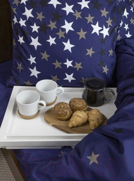 Изображение товара Комплект постельного белья Amore Mio Мако-сатин MilkyWay Микрофибра 1.5 / 93096 (синий)