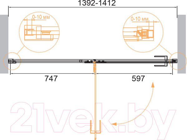 Изображение товара Душевая дверь Cezares BELLAGIO-B-12-140-C-NERO