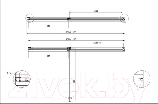 Изображение товара Душевая дверь Cezares URBAN-B-12-110-C-CR