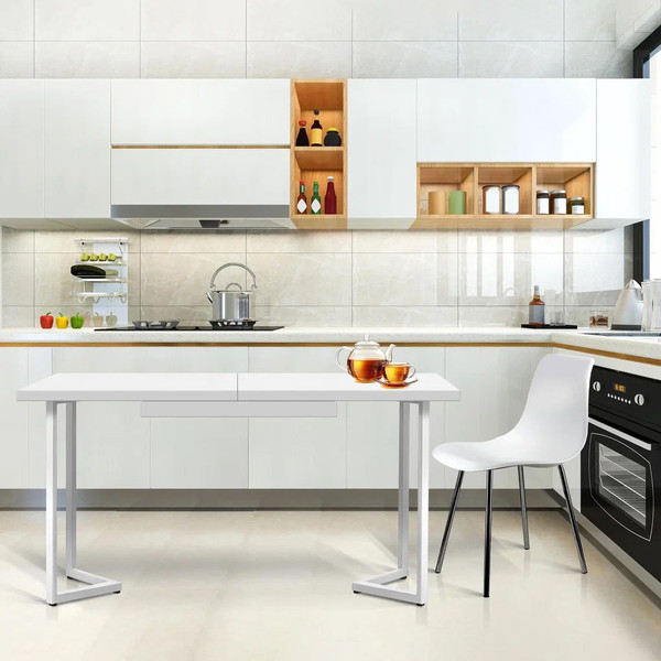 Изображение товара Обеденный стол Millwood Лофт Лондон Л 120-160x80x76 (белый/металл белый)