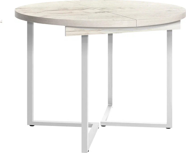 Изображение товара Обеденный стол Millwood Лофт Лондон раздвижной / D110-150x110x76 (дуб белый Craft/металл белый)