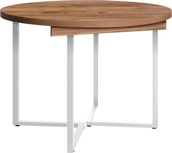 Изображение товара Обеденный стол Millwood Лофт Лондон раздвижной / D110-150x110x76 (дуб табачный Craft/металл белый)